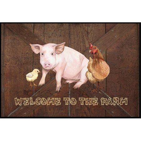 MICASA Welcome to the Farm with the pig and chicken Indoor or Outdoor Mat MI247949
